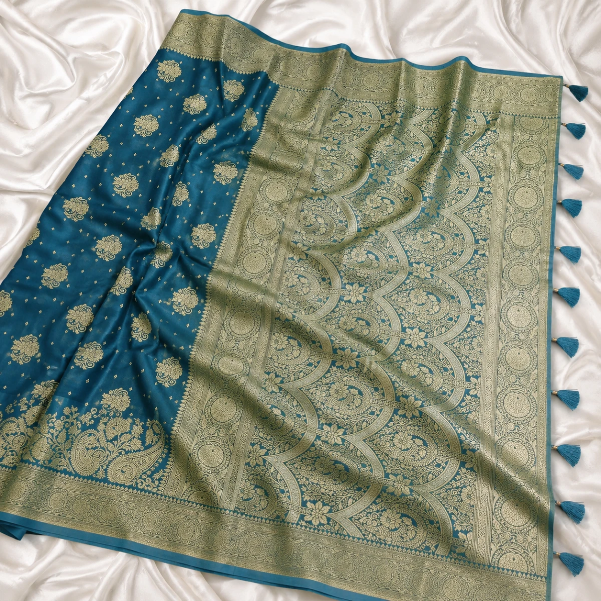 Elegant Satin Banarasi silk Saree
