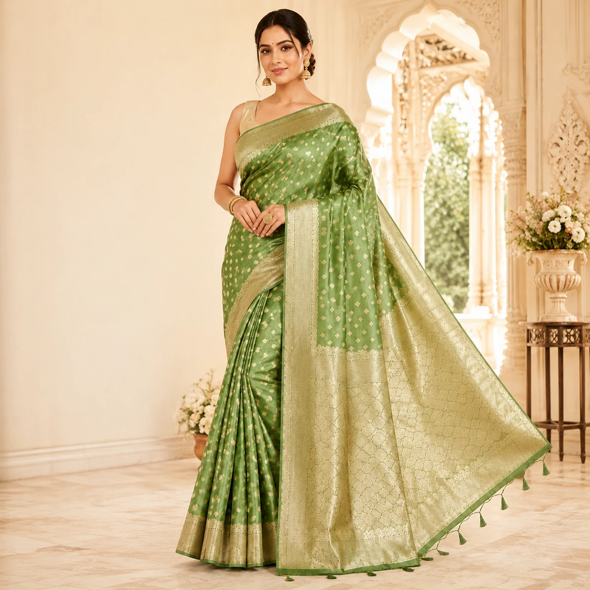 Satin Banarasi Silk Saree