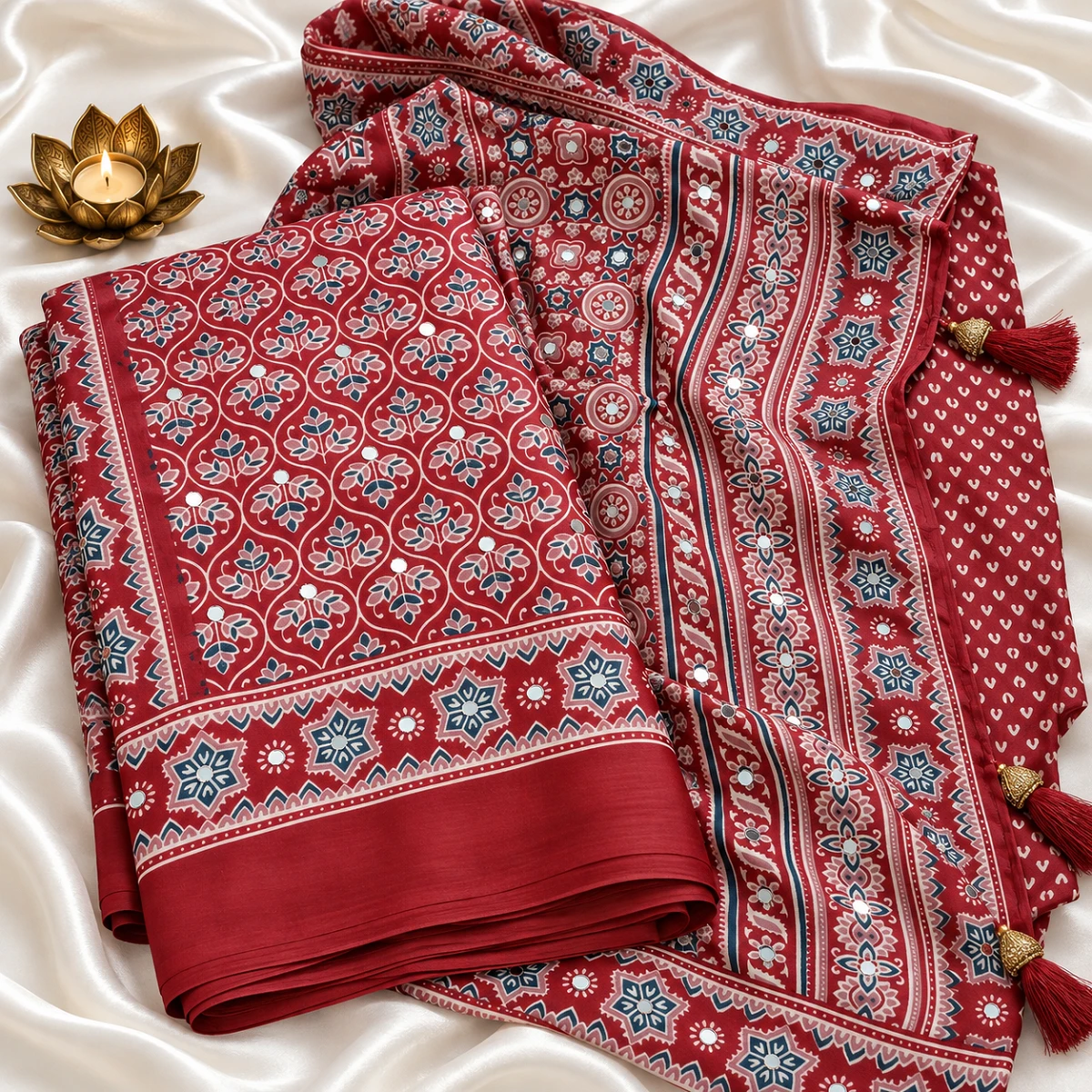 Ajrak modal saree