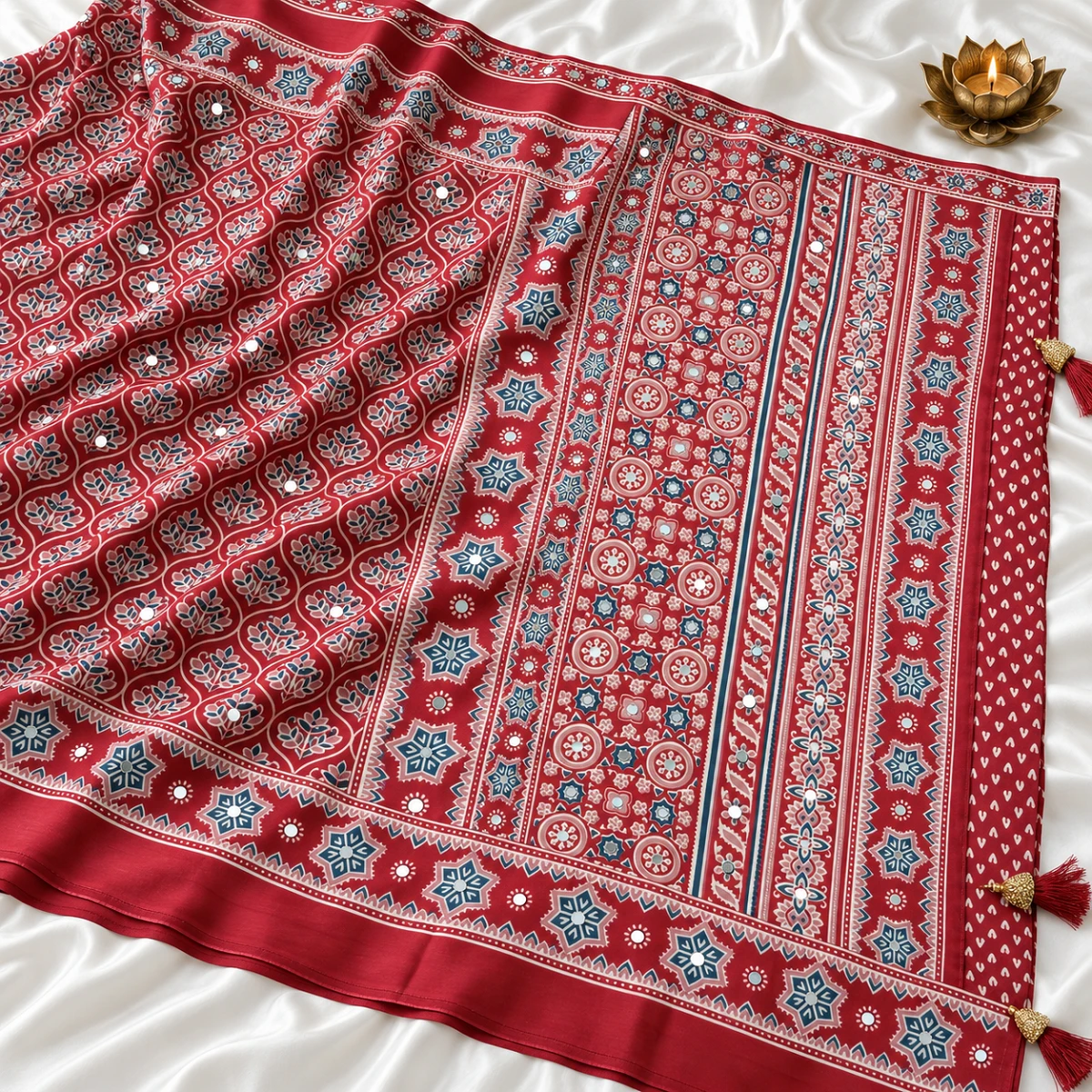 Ajrak modal saree