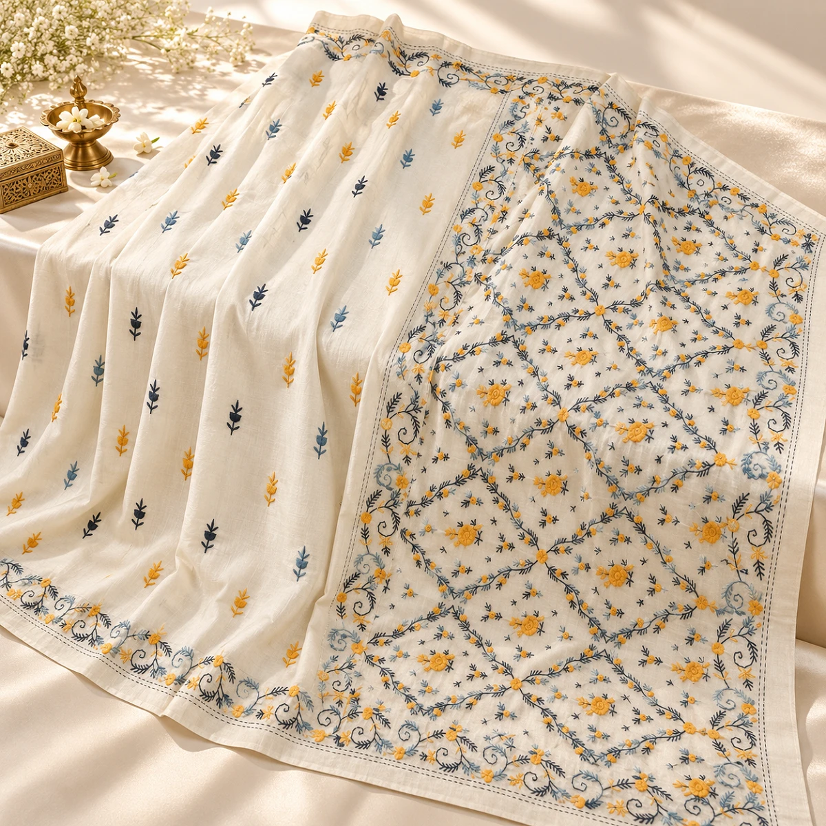 Handloom Kanthastitch Saree