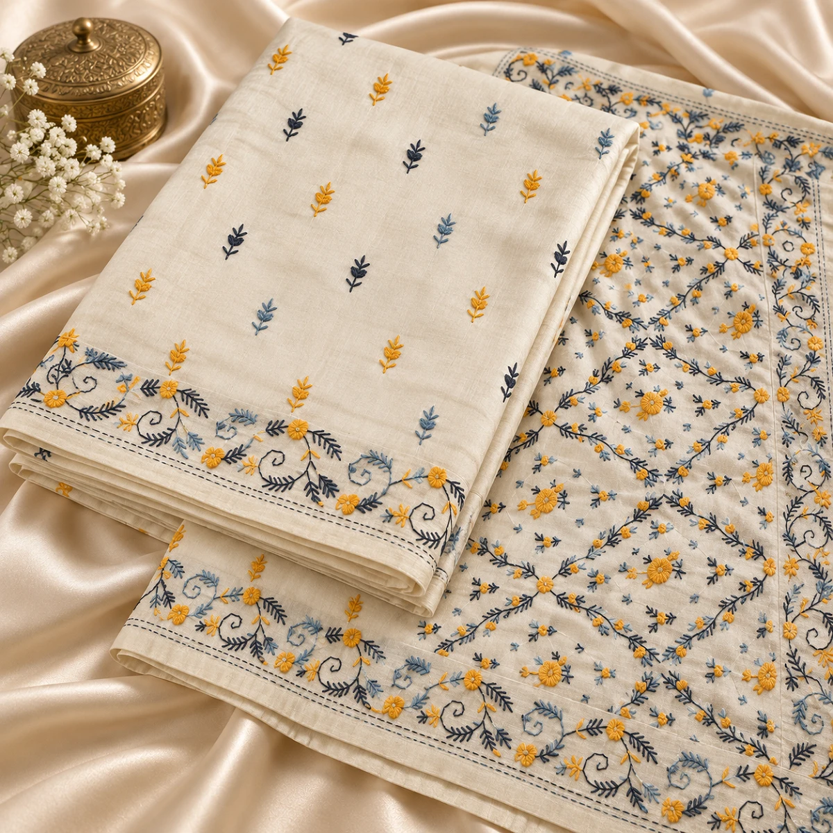 Handloom Kanthastitch Saree