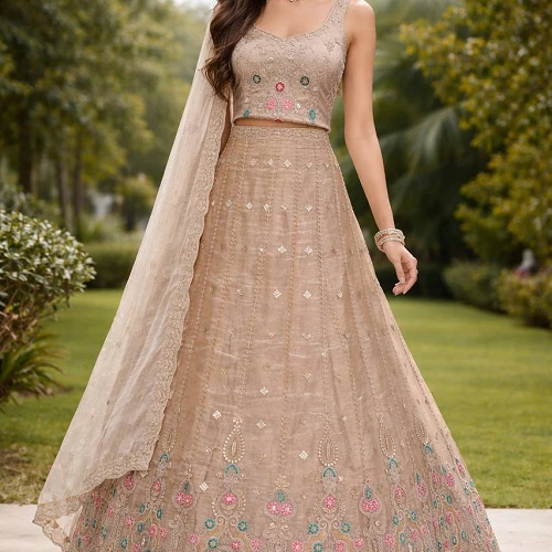 Preety Enterprise : Premium Designer Embroidered Lehenga Choli Set with Matching Dupatta for Women, Wedding, Party & Festive Wear