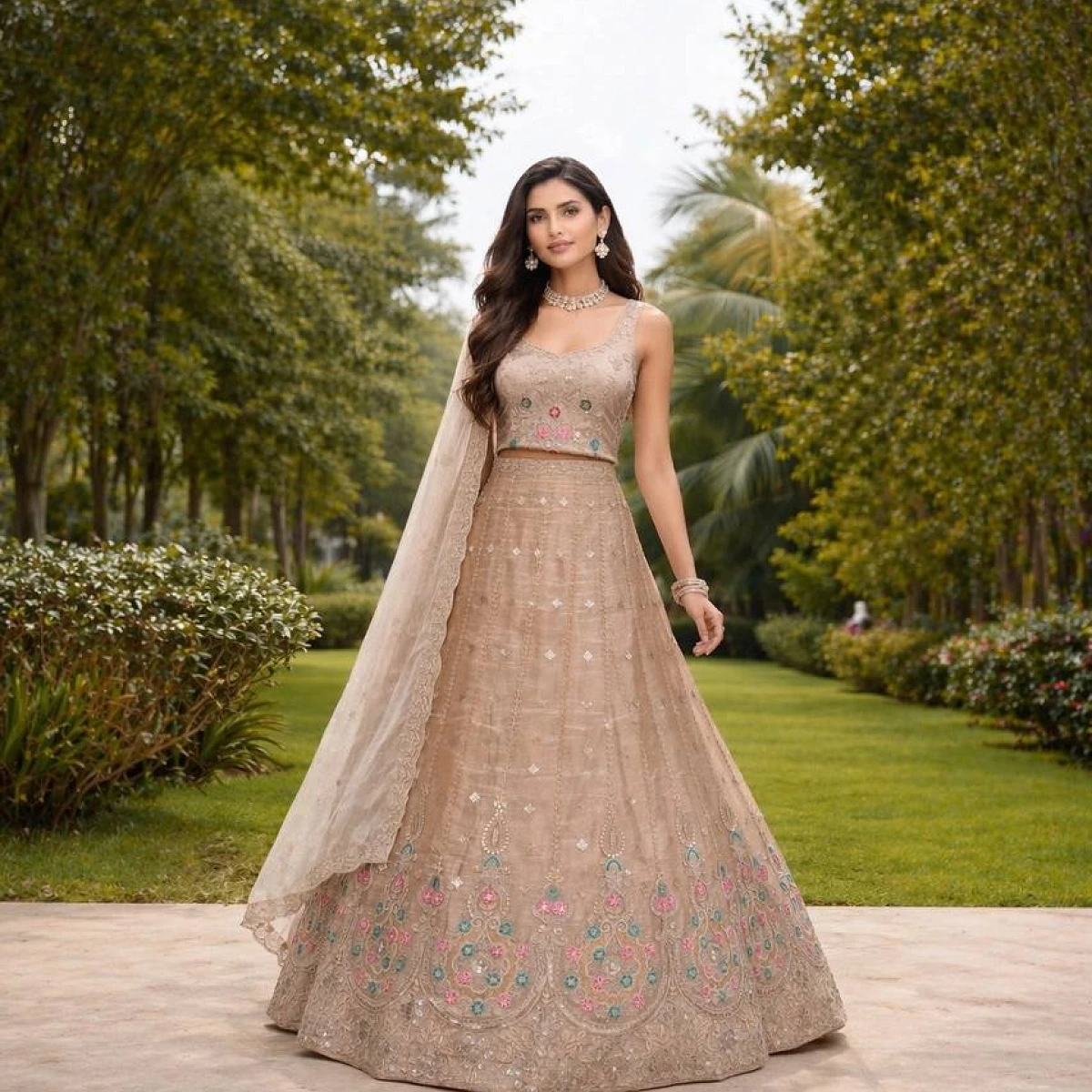 Preety Enterprise : Premium Designer Embroidered Lehenga Choli Set with Matching Dupatta for Women, Wedding, Party & Festive Wear