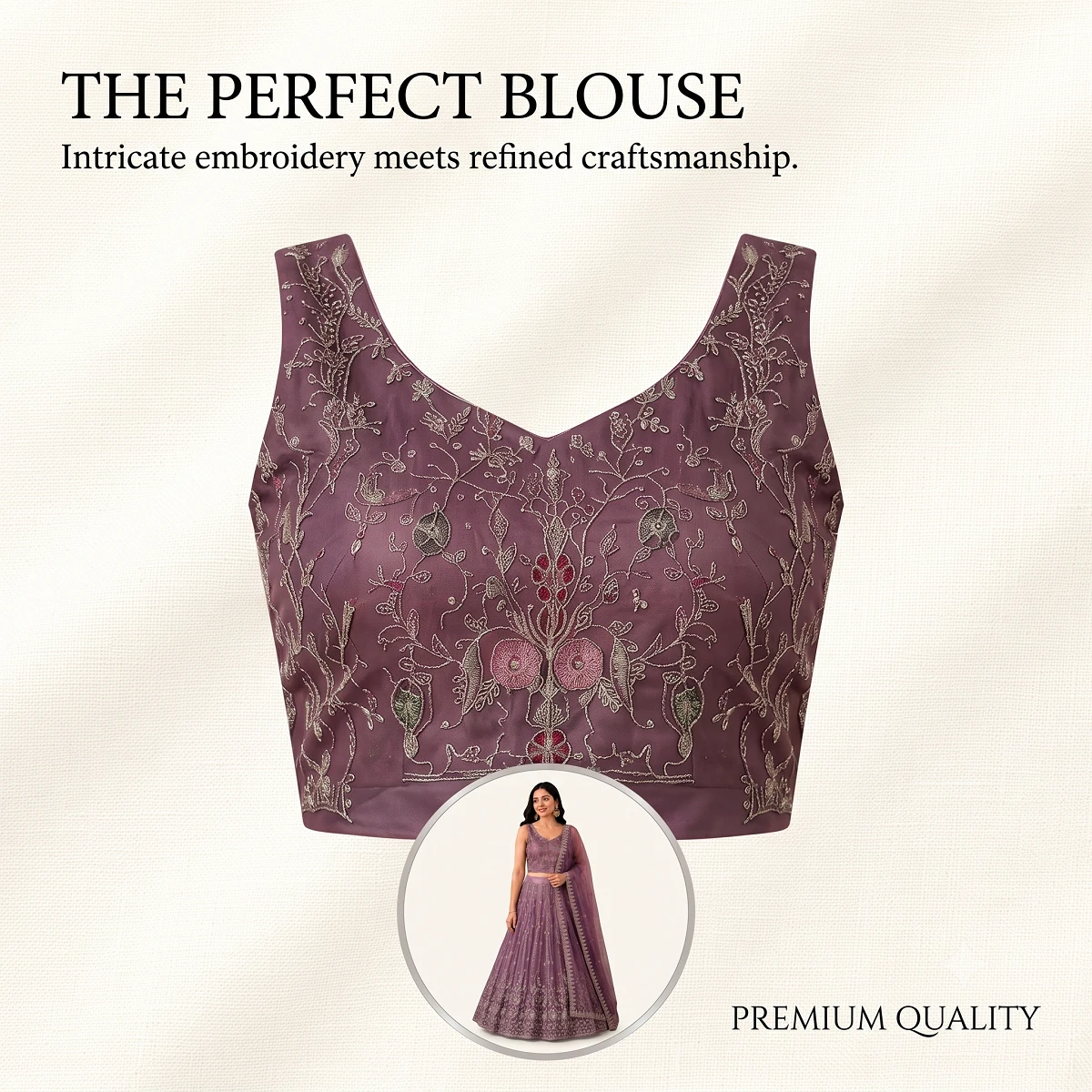 Preety Enterprise : Women’s Mauve Purple Embroidered Lehenga Choli with Dupatta | Designer Ethnic Wear for Wedding, Party, Festive & Reception Occasions