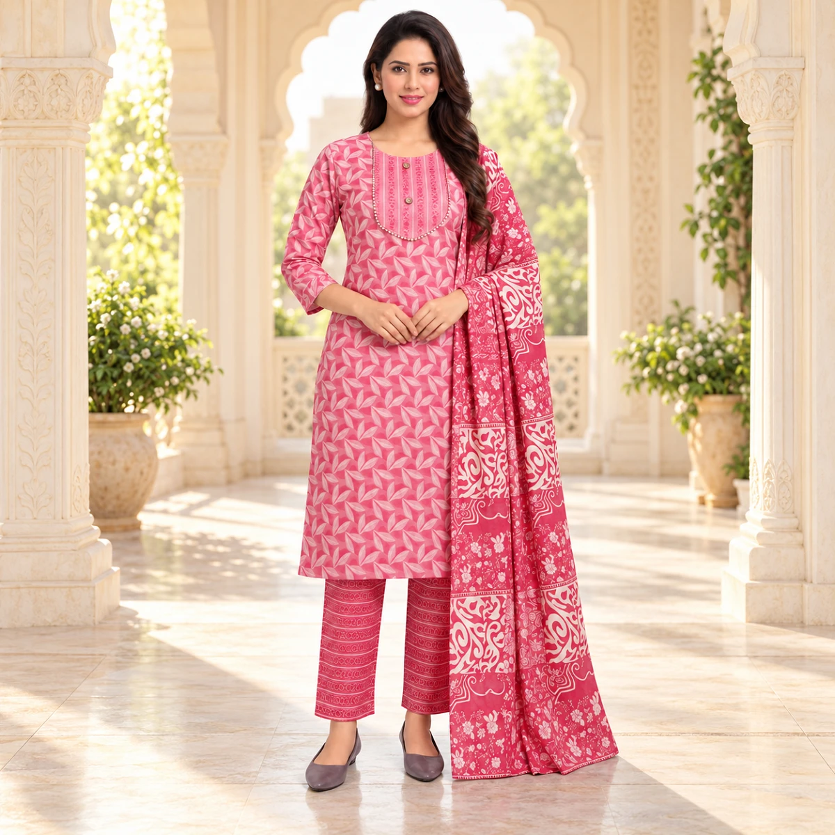 Pink Kutri Pant Set