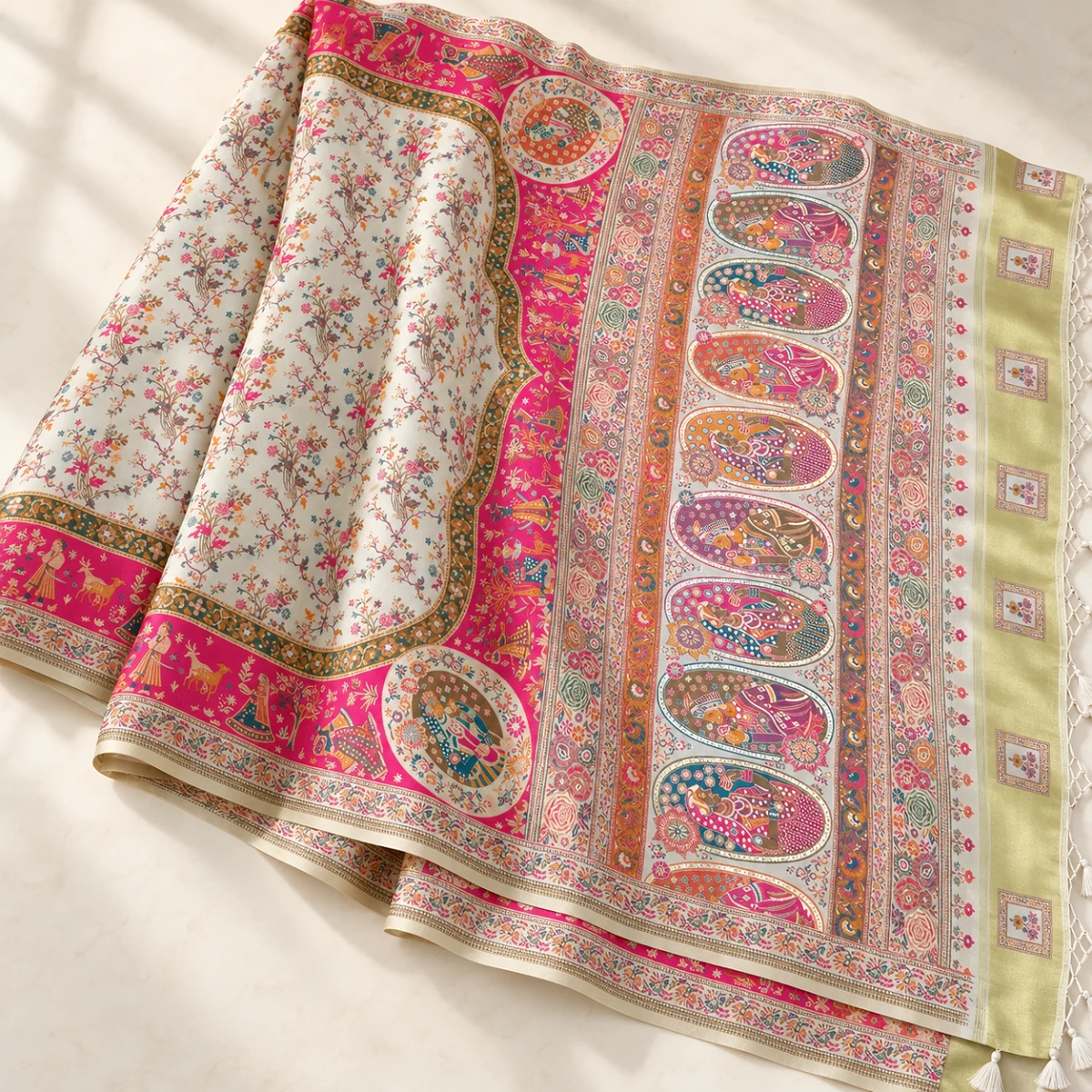 Pure Pashmina Silk Saree