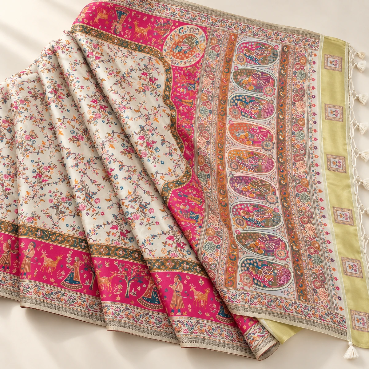 Pure Pashmina Silk Saree
