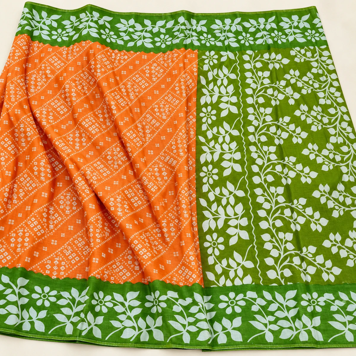 Bandhani printed Pure cottonSaree
