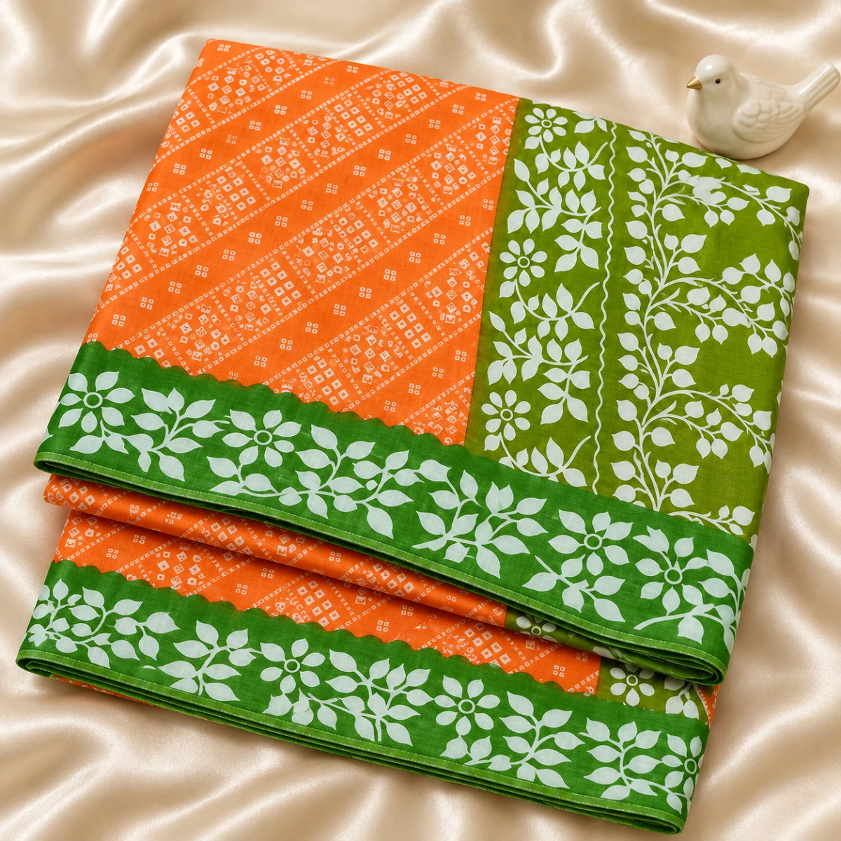 Bandhani printed Pure cottonSaree