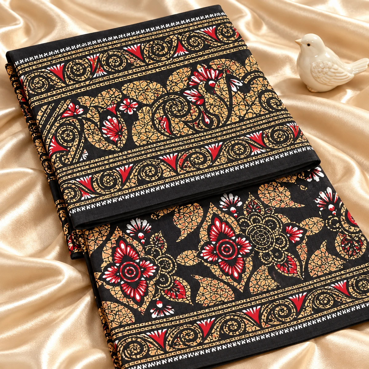 Elegant Black Cotton Saree