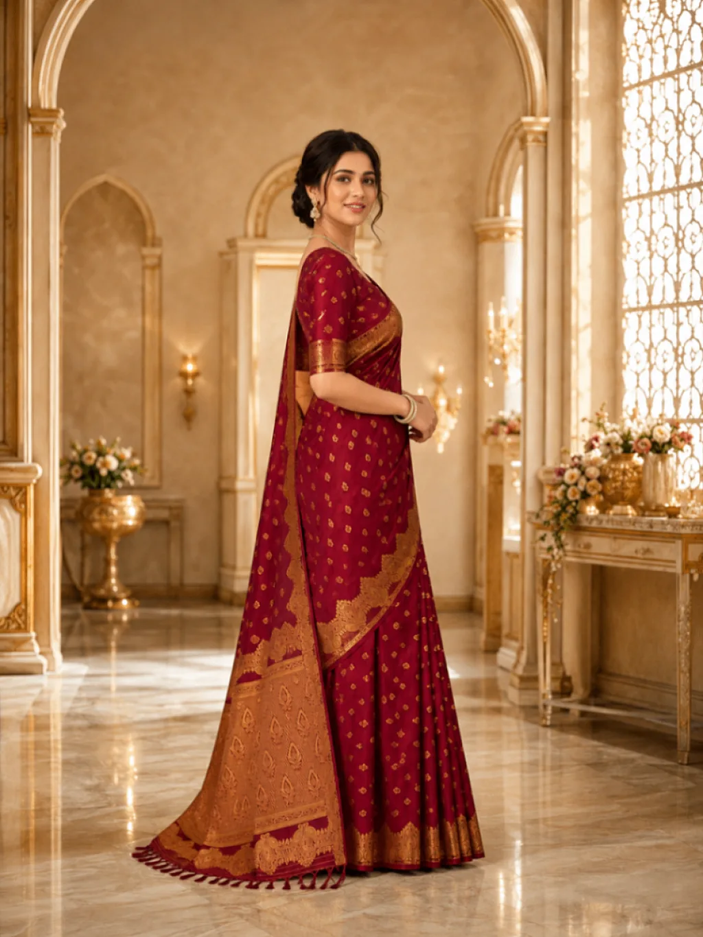 Banarasi Silk open Border Zari