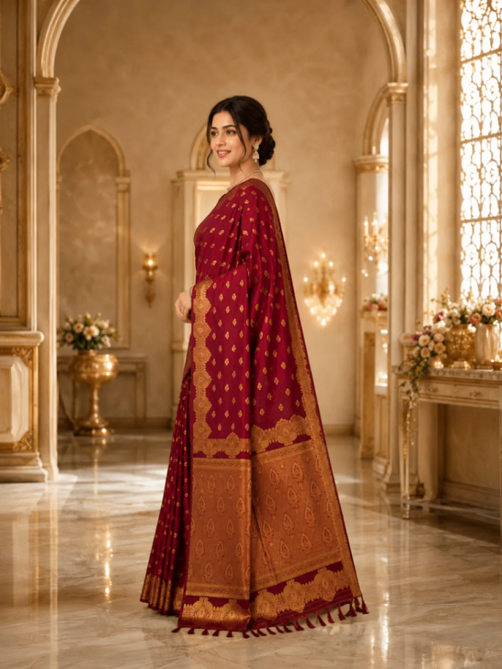 Banarasi Silk open Border Zari