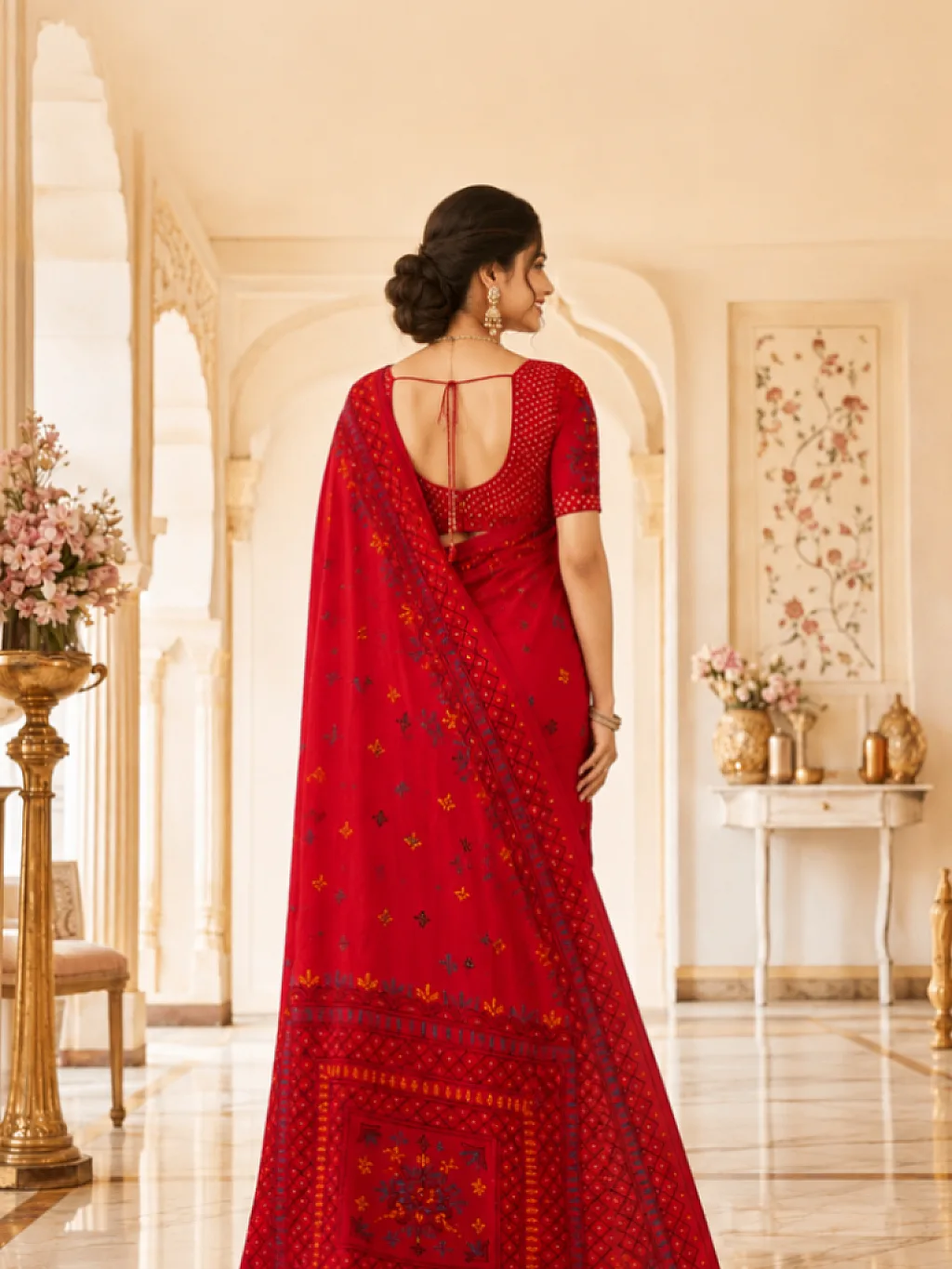 Kantha Stitch Red