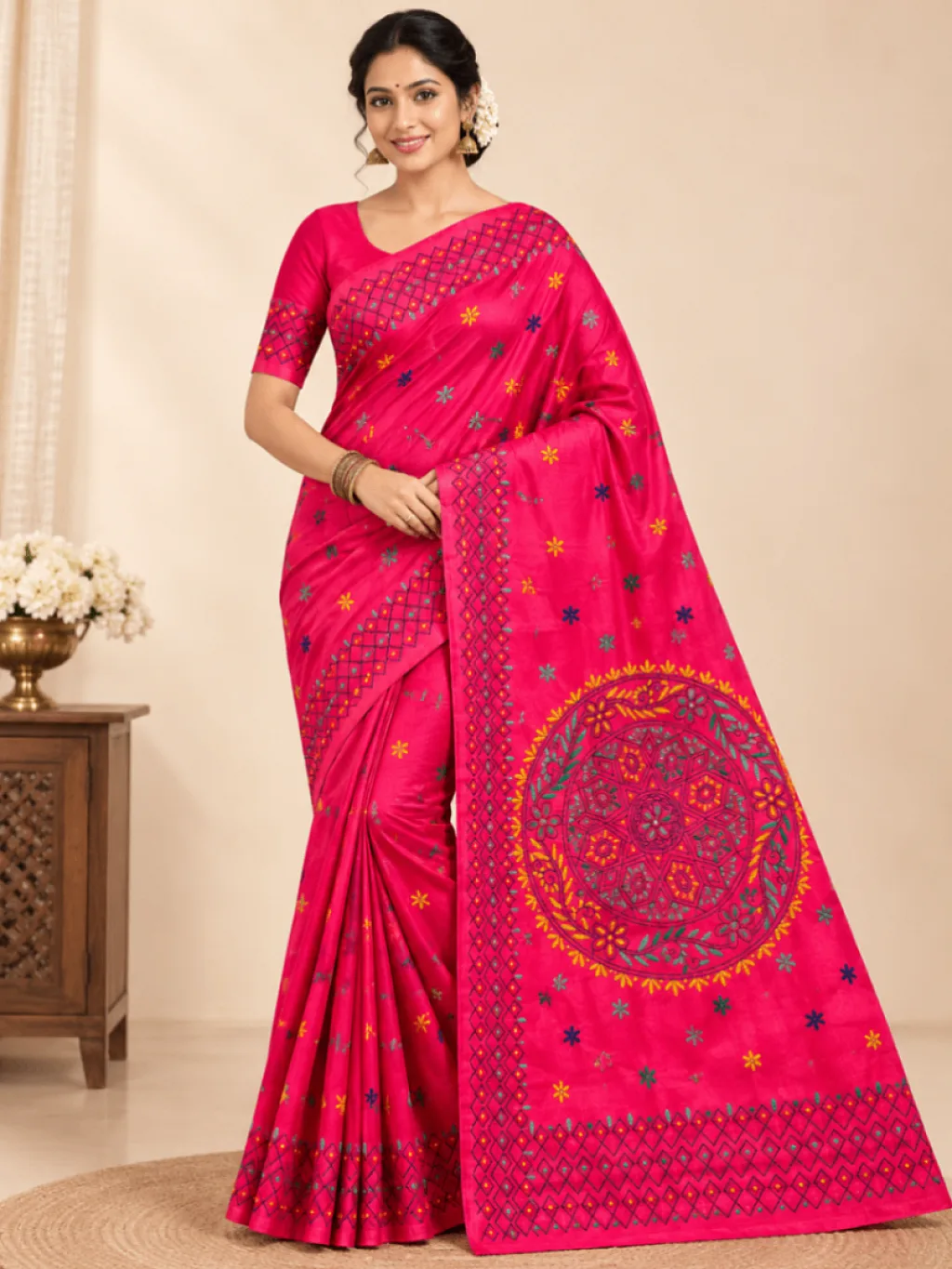 Kantha Stitch Pink