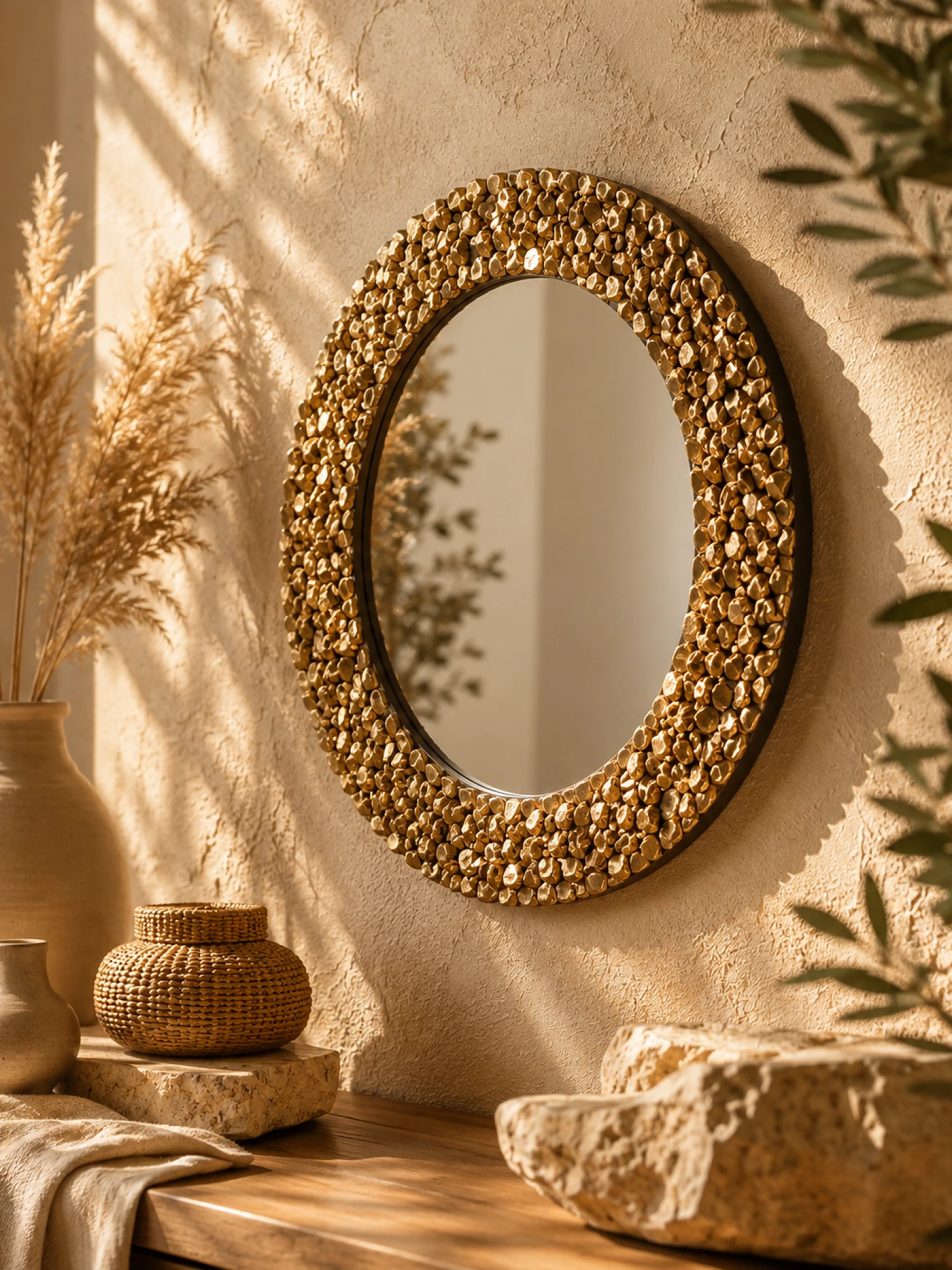 Sunlit Boho Mirror Vignette