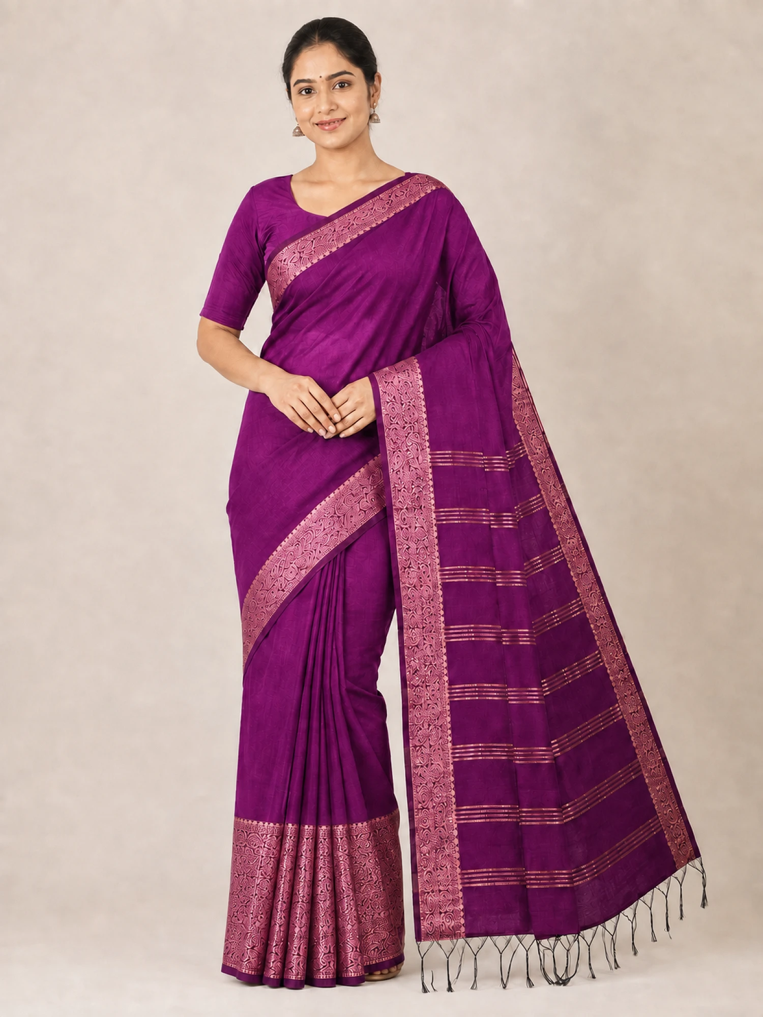 Elegant Purple handloom Linen